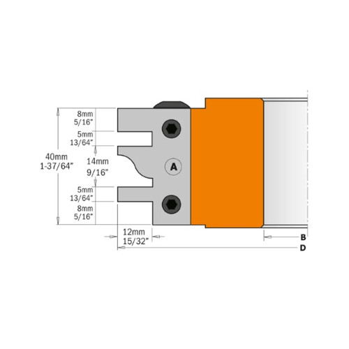 CMT 694.014.30 One Piece Rail and Stile Head