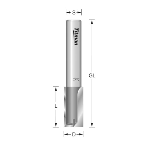 Titman H118 x 1/2" Straight Fluted Router Cutter