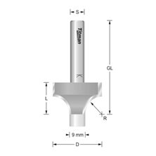 Titman ROC34 x 1/2" Rounding Over Cutter With Guide Pin