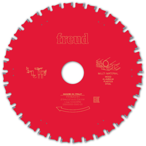 Freud 184mm x 30mm x 36T Multi Material Saw Blade