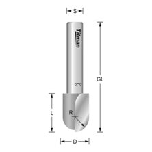 Titman HRC5 x 1/4" TCT Half Round Cutter