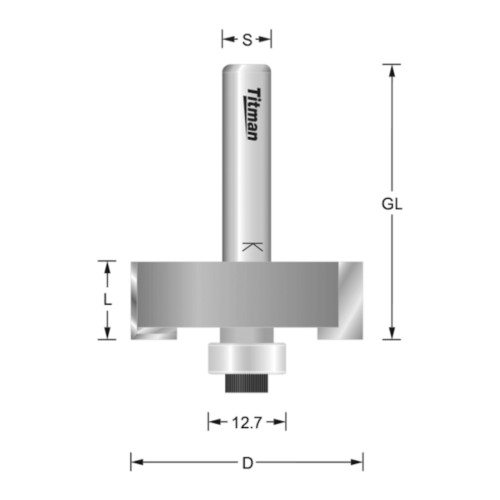 Titman RCB12 x 1/4" TCT Rebate with Bearing