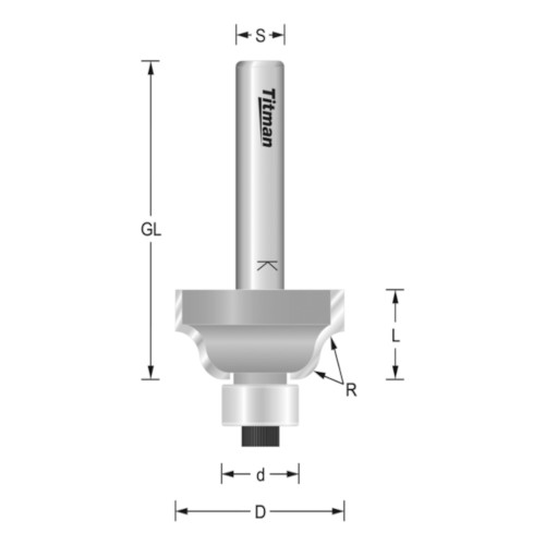 Timan ROB4 x 1/2" TCT Roman Ogee