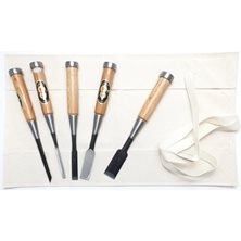 Asahi 5 Piece Laminated Shirogami Nomi Chisel Set