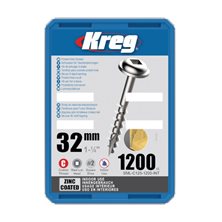 Kreg Pocket Screws – 32mm / 1-1/4″ #8 Coarse Washer-Head – 1200pk