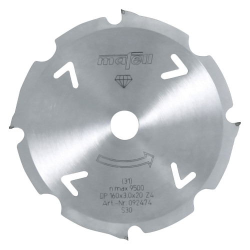 Mafell 160 x 1,2/1,8 x 20 mm x 4 teeth Diamond For Cement Fibre Board