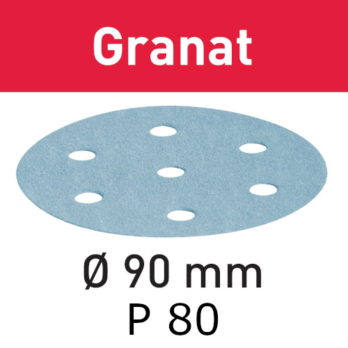 Festool Abrasive sheet Granat STF D90/6 P80 GR/50