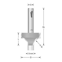 Titman ROC18 x 1/4" Rounding Over Cutter With Guide Pin
