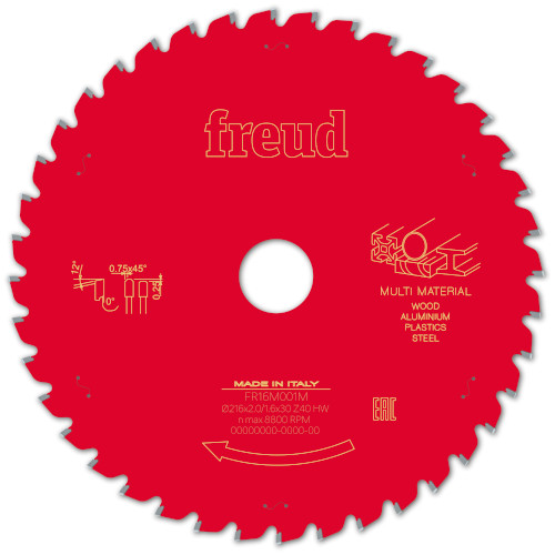 Freud 216mm x 30mm x 40T Multi Material Saw Blade